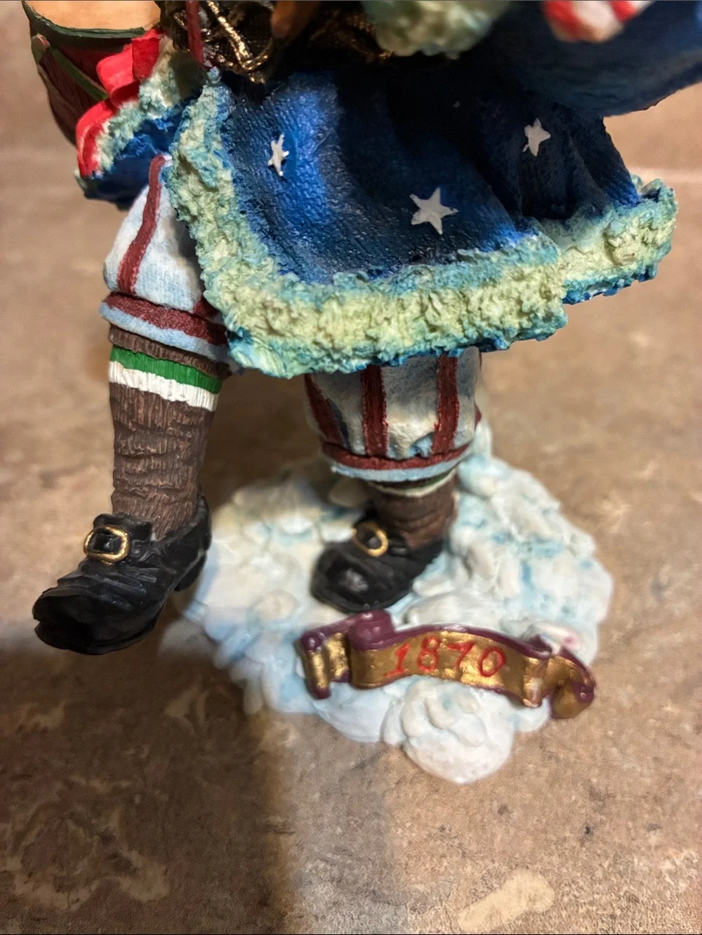 Galleria Lucchese 1993 Patriotic Blue Santa Figurine - Home Holiday Décor